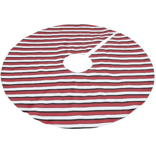 Klassieke rood wit zwart gestreept kerstboom rok (Gekanteld)
