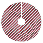 Klassieke rood wit zwart gestreept kerstboom rok (Voorkant)
