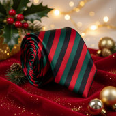 Klassieke Rood Zwart Groen Gestreept Stropdas