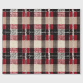 Klassieke Rood & Zwart Tartan Plakken - Rustiek Ge Cadeaupapier (Vlak)