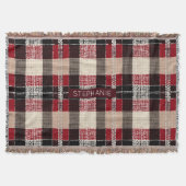 Klassieke Rood & Zwart Tartan Plakken - Rustiek Ge Deken (Voorkant)