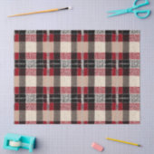 Klassieke Rood & Zwart Tartan Plakken - Rustiek Ge Tissuepapier (Craft)