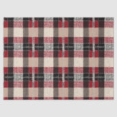 Klassieke Rood & Zwart Tartan Plakken - Rustiek Ge Tissuepapier (Voorkant)
