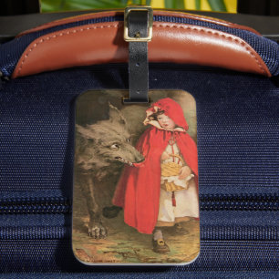 Klassieke Roodkapje en de Grote Boze Wolf Bagagelabel