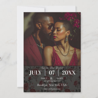 Klassieke Roos Bloem Lente Trouwkaart Save the Dat