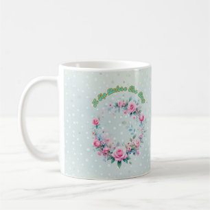 Klassieke Roos Bloemen Mok, 11 oz FDA Compliant Koffiemok