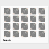 Klassieke Roos Floral Grey Wedding Envelope zegels (Vel)