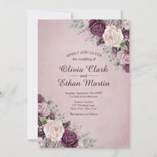 Klassieke Roos Floral Kaart (Voorkant)