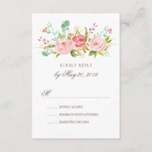 Klassieke Roos Garden Wedding RSVP-kaart RSVP Kaartje