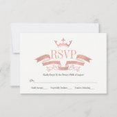 Klassieke Roos Gold Crest Wedding RSVP Kaart (Voorkant)