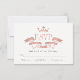 Klassieke Roos Gold Crest Wedding RSVP Kaart