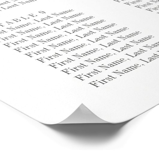 Klassieke Roos Gold Crest Wedding Seding Chart Sig Poster (Hoek)