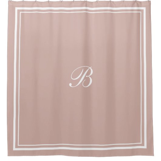 Klassieke Roos-rand monogram handschrift Douchegordijn (Voorkant)