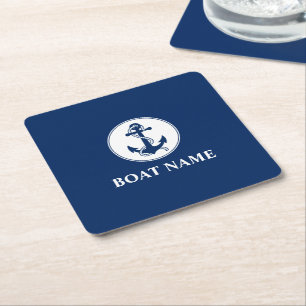 Klassieke Rope & Anchor Blue Kartonnen Onderzetters