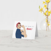 Klassieke Rosie de Riveter Dank u kaart (Gele Bloem)