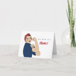 Klassieke Rosie de Riveter Dank u kaart