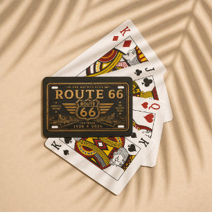 Klassieke Route 66 Black Gold Design Pokerkaarten