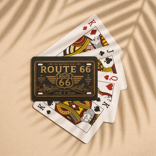 Klassieke Route 66 Black Gold Design Pokerkaarten