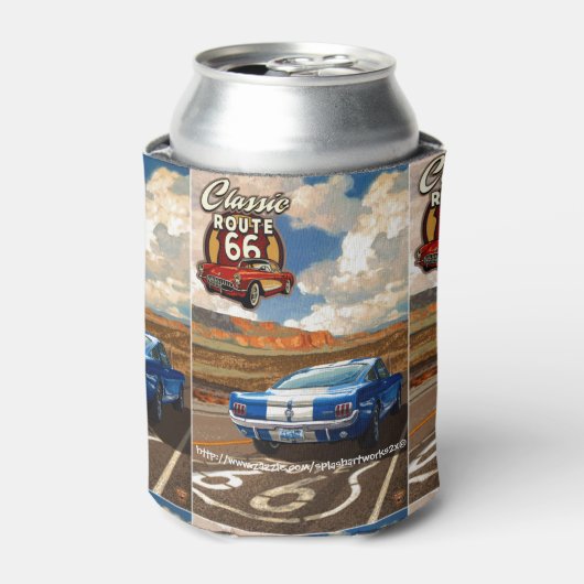 "Klassieke route 66" Blikjeskoeler (Blikje Voorkant)