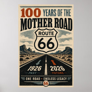 Klassieke Route 66-eeuwfeest Woestijnkloof Poster