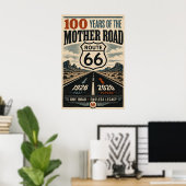 Klassieke Route 66-eeuwfeest Woestijnkloof Poster (Thuiskantoor)