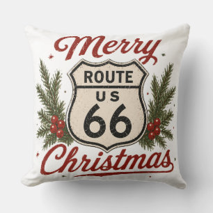 Klassieke Route 66 Kerst Thuis Stijl Kussen