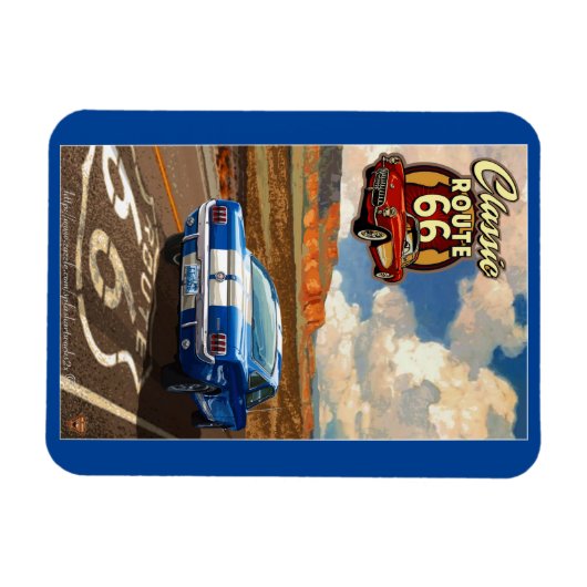 "Klassieke route 66" Magneet (Horizontaal)