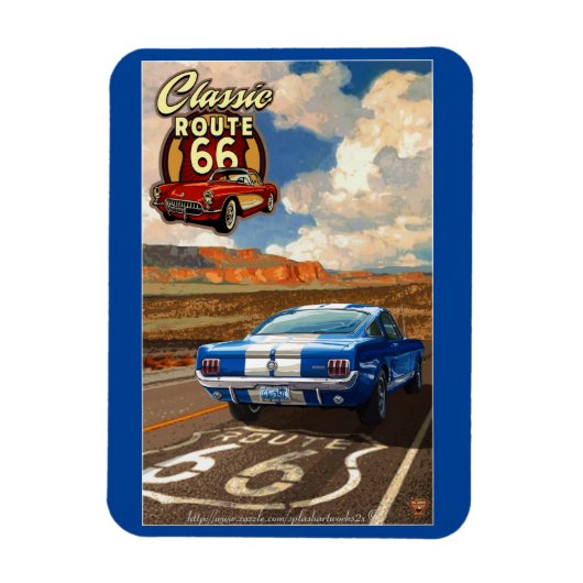 "Klassieke route 66" Magneet (Verticaal)