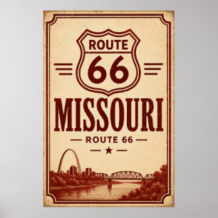Klassieke Route 66 Missouri River Gateway Kunst Poster