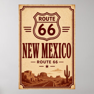 Klassieke Route 66 New Mexico Road Trip Kunst Poster