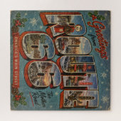 Klassieke Route 66 Winter Kerstmis Grote Letter Legpuzzel (Horizontaal)