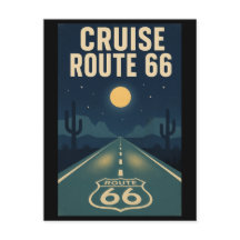 Klassieke Route 66 Woestijnweg Middernachtelijke C