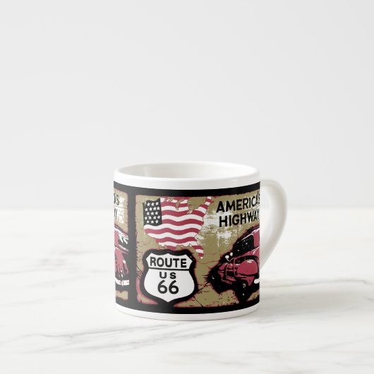 Klassieke Route US 66 Espresso Kop (Voorkant rechts)