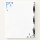 Klassieke Royal Blue Floral Crest Monogram Journal Notitieboek (Achterkant)
