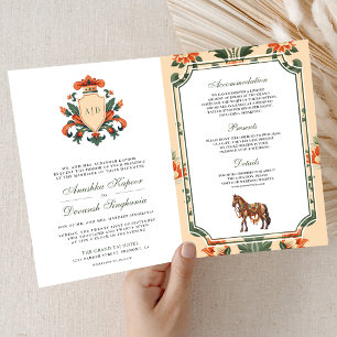 Klassieke Royal Horse Indiase Hindoe trouwkaart