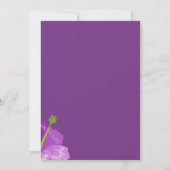 Klassieke Royal Paars Floral Wedding Kaart (Achterkant)