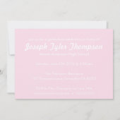 Klassieke roze Afstuderen aankondiging - Uitnodige (Achterkant)