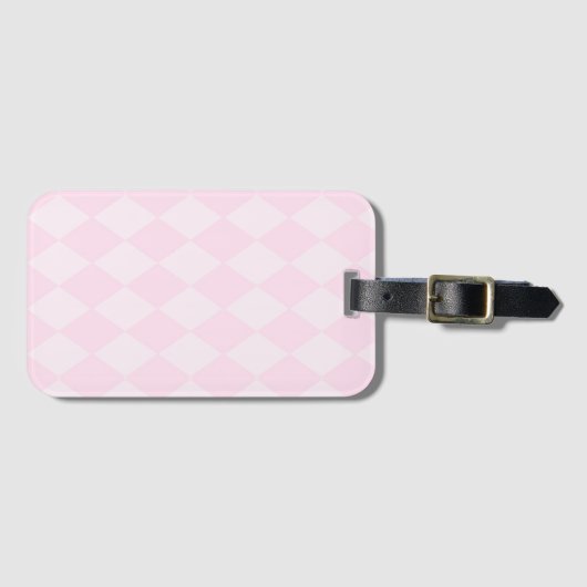 Klassieke Roze Argyle Ontwerper Bagage Label (Voorkant (horizontaal))