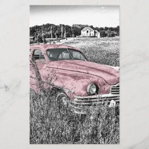  klassieke roze auto