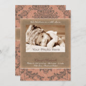 Klassieke roze baby aankondiging (Voorkant / Achterkant)