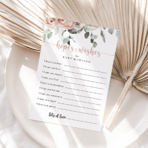 Klassieke roze Baby shower Hoppen en wenst Kaart