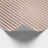 Klassieke roze bleekbaardere gouden lijnen Stripes Cadeaupapier (Hoek)