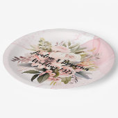 Klassieke Roze Bloemen Alcohol Ink Wedding Papieren Bordje (Gekanteld)