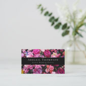 Klassieke roze bloemen bloemist bloemenwinkel visitekaartje (Staand voorkant)