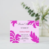 Klassieke roze bloemige bruidsdouche uitnodiging (Staand voorkant)