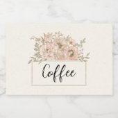 Klassieke Roze Botanische Rand Voedselcontainer Etiket (Enkel label)