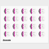 Klassieke roze bruidslabel ronde sticker (Vel)