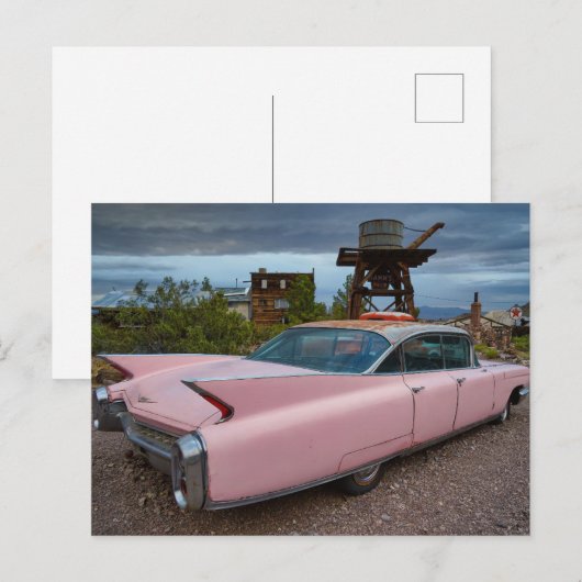 KLASSIEKE ROZE CADDY BRIEFKAARTEN (Voorkant / Achterkant)