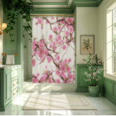 Klassieke roze Cherry Blossom Douchegordijn