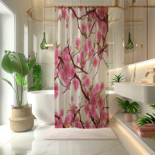 Klassieke roze Cherry Blossom Douchegordijn